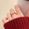 Vintage Red Alloy Rings for Women Gold Color Adjustable Ring Female Aesthetic Luxury Wedding Jewelry Gift