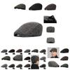 Stylish Men's Duckbill Beret For Winter Classic Checkered Wool Hat