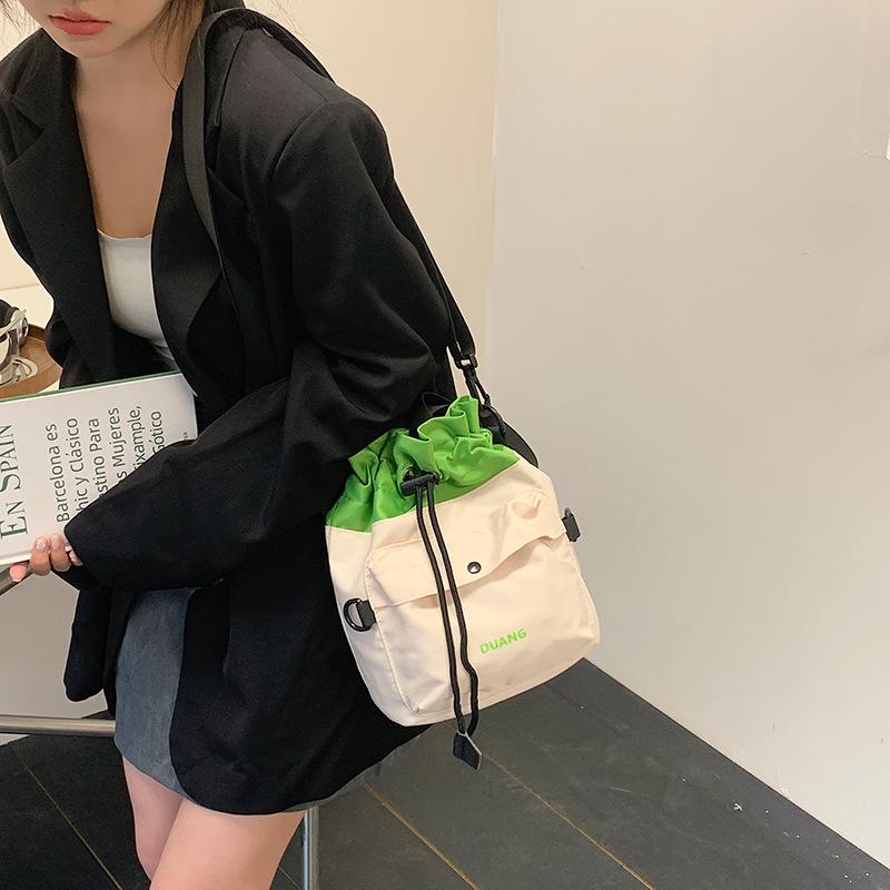 

Женская сумка через плечо контрастного цвета, сумка-ведро, сумка через плечо