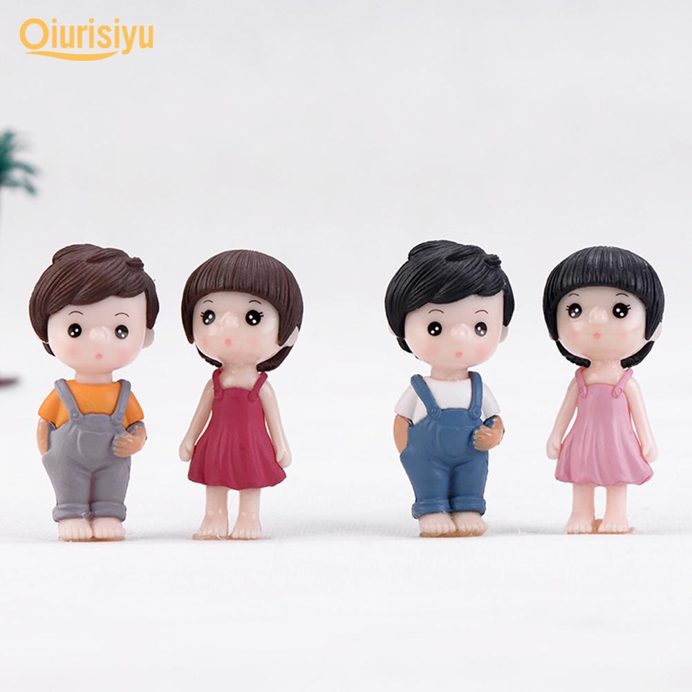 2Pcs/Set Resin Boy Girl Couple Model Figurine