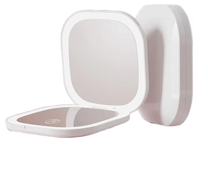 Hot Sale Compact LED Light Cosmetic Mirror Portable Rechargeable Pocket Makeup Mirror for Travel Small Handheld Makeup Mirror