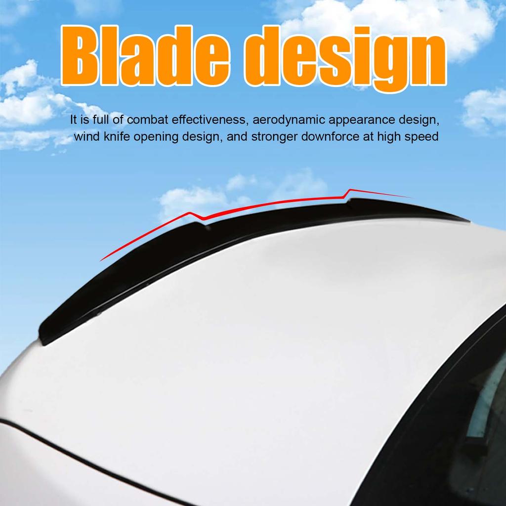Universal Car Rear Spoiler Wing Easy Install Pvc No-Drill One-Piece Adhesive Lip For Auto Body Styling Spoiler Exterior Styling
