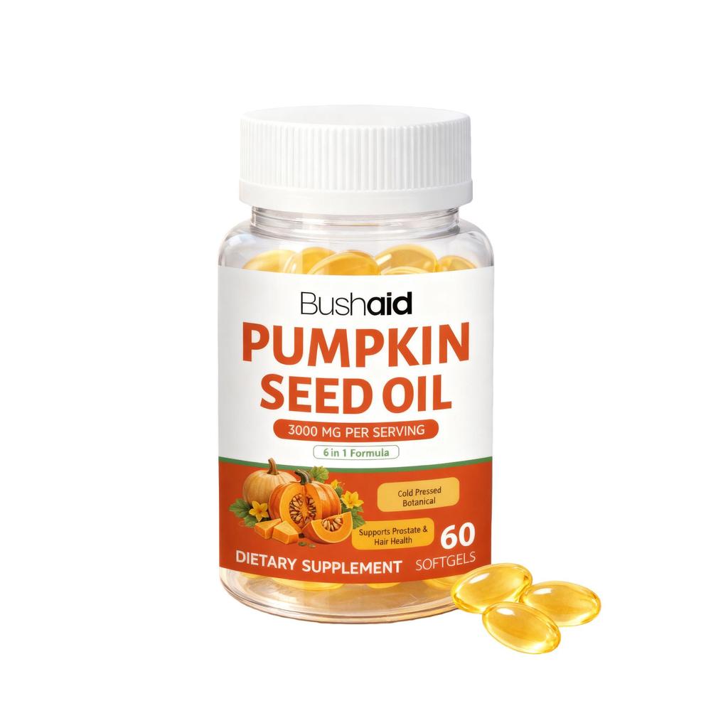 BUSHAID Gentle Pumpkin Seed Oil Hair Capsules for Smooth, Lightweight Hair