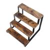 4-stufiges Holzstufenregal, rustikaler Metallrahmen, Parfümhalter, Display-Riser-Ständer für Anbieter, Pop