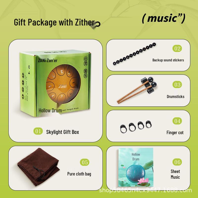 Ethereal Drum: 6-inch, 11-tone Beginner Musical Instrument for Children