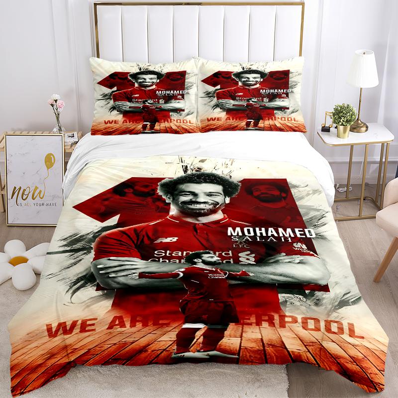 3Pcs Salah'S Liverpool Legacy Bedding Sets For All Sizes New 3D Printed Bed Cover Comforter Duvet Cover Pillowcase Bedroom Decoration