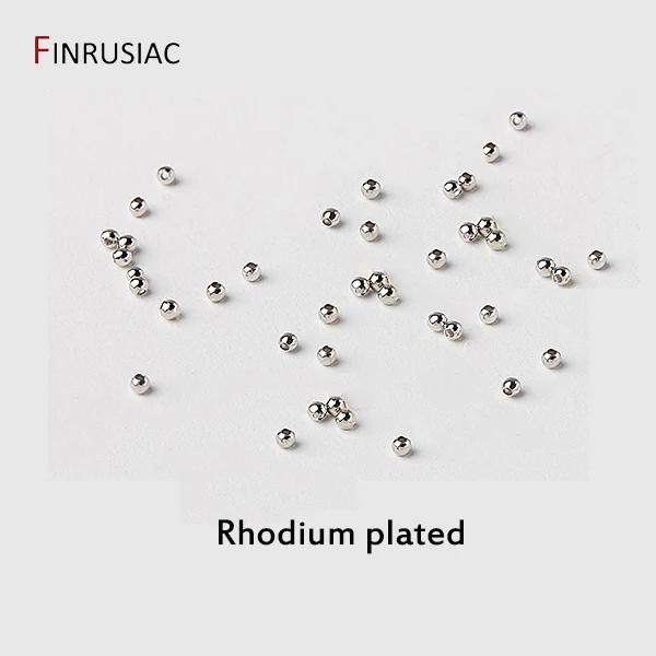 3 Sizes Loose Beads High Quality Brass Metal 14K Real Gold Plated Round Smooth Ball Spacer Beads For Jewellery Making Supplies