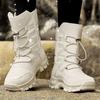 36-42 Stivali da Neve Invernali da Donna Scarpe di Cotone Scarpe Calde Ispessite Stivali di Cotone Antifreddo Scarpe da Trekking Bianche