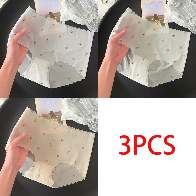 Ice Silk Seamless Women's Underwear Ultra-thin Quick-drying Cute Underwear Mid-waist Antibacterial Comfortable Breathable Underwear
