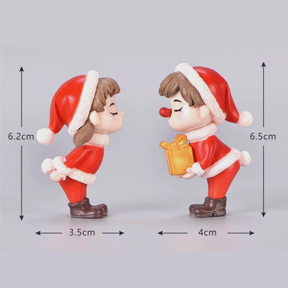 8pcs Miniature Christmas Figurine Set Christmas Decoration Fairy Snowman Santa Claus Miniature Figurines Xmas Gifts DIY Home Decor