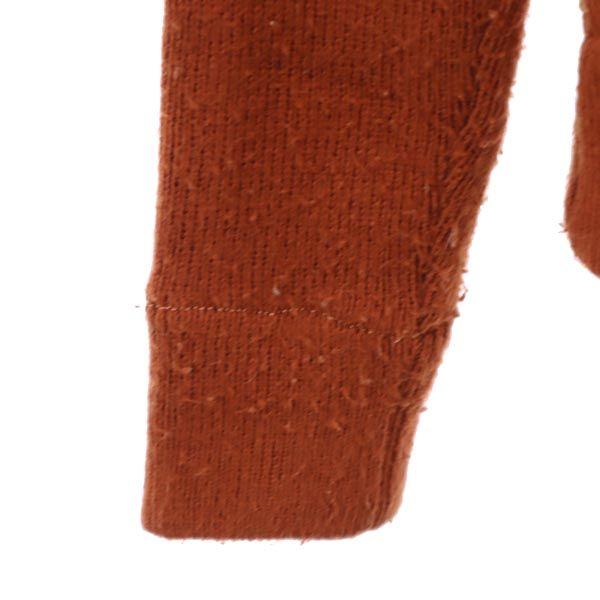 1166 COLLECTION 70s Knit switching cowhide vintage leather jacket M Brown Men's Used