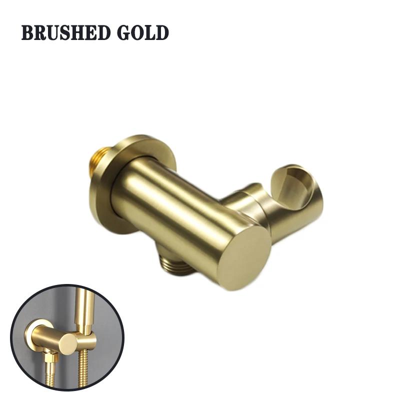 Adjustable Hand Shower Head Bracket Brass Shower Elbow Base Bidet Sprayer Support Bracket Bathroom Wall Mount Shower Head Holder
