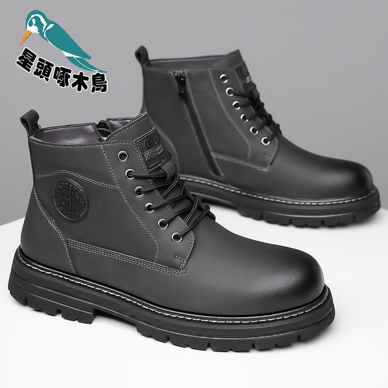 

Мужские ботинки мартин 2025 новая зимняя бархатная теплая кожаная обувь мужские ботинки зимние ботинки 44