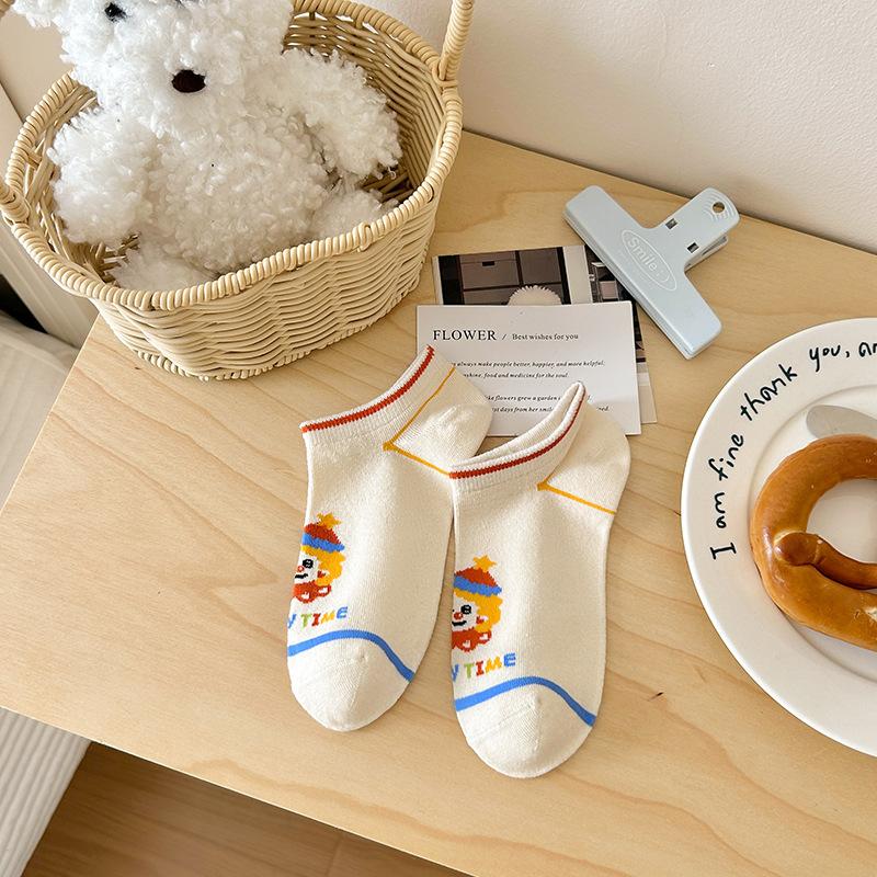 Cartoon and Funny Fun Female Boat Socks Illustration Invisible Socks Spring and Summer Low-top Short Socks Female Clown Cotton Socks