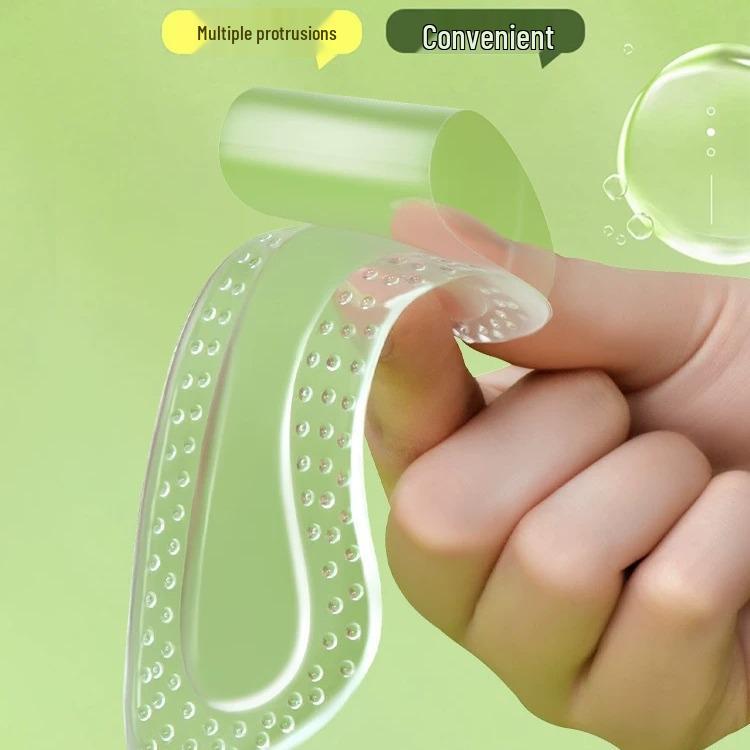 Gel Anti-Wear Half Insole: Soft, Invisible, Anti-Drop Heel Stickers with Granule Massage and Adjustable Self-Adhesive Design.