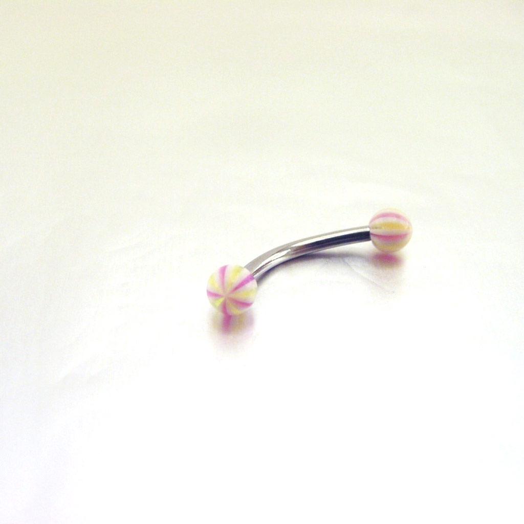 Les Trésors De Lily [E6895] - 'Tecno' Fuchsia Yellow Arch Piercing