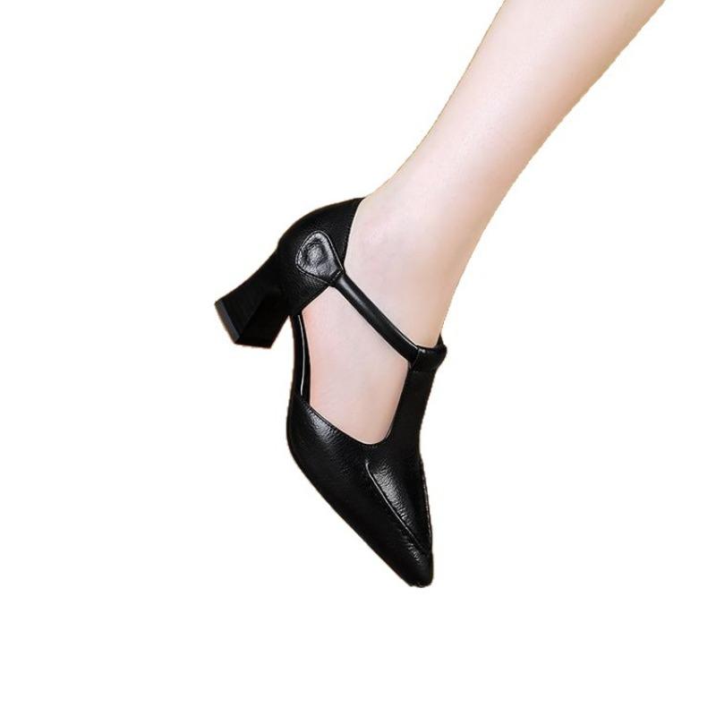 

Сандалии на липучке нового стиля, ретро и модные, элегантная и стройнящая женская обувь 35 чёрный