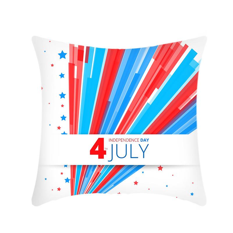 Independence Day Letter Flag Print Sofa Cushion Cover Home Holiday Pillow Cover
