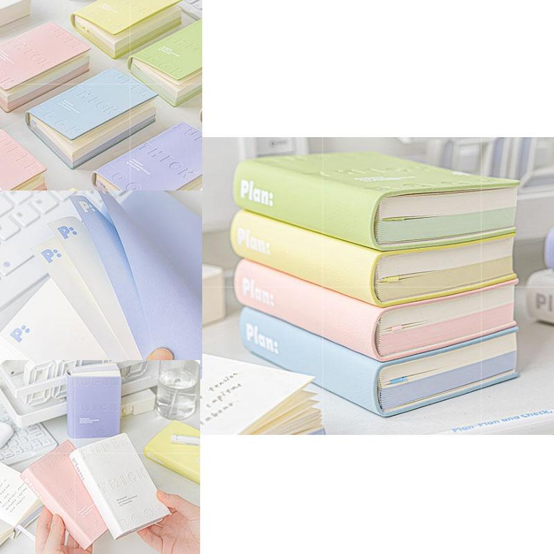 80*123MM High Face Value Thick PU Embossed Two-color Blank Inner Page Study Notes Memo Portable Pocket Notebook