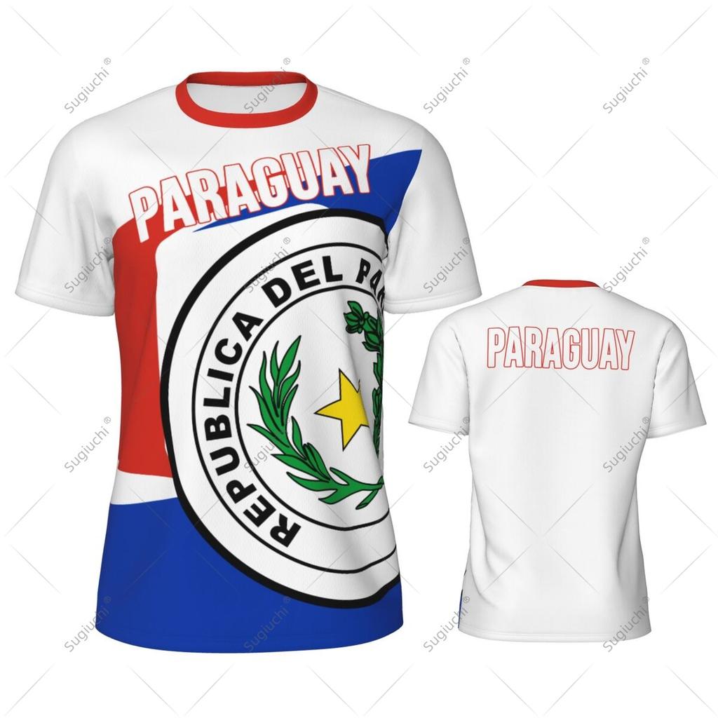 Paraguay Flag Men Sports T-shirt Women Tees jersey for Soccer Football Running Bike Tennis Fitness Fans