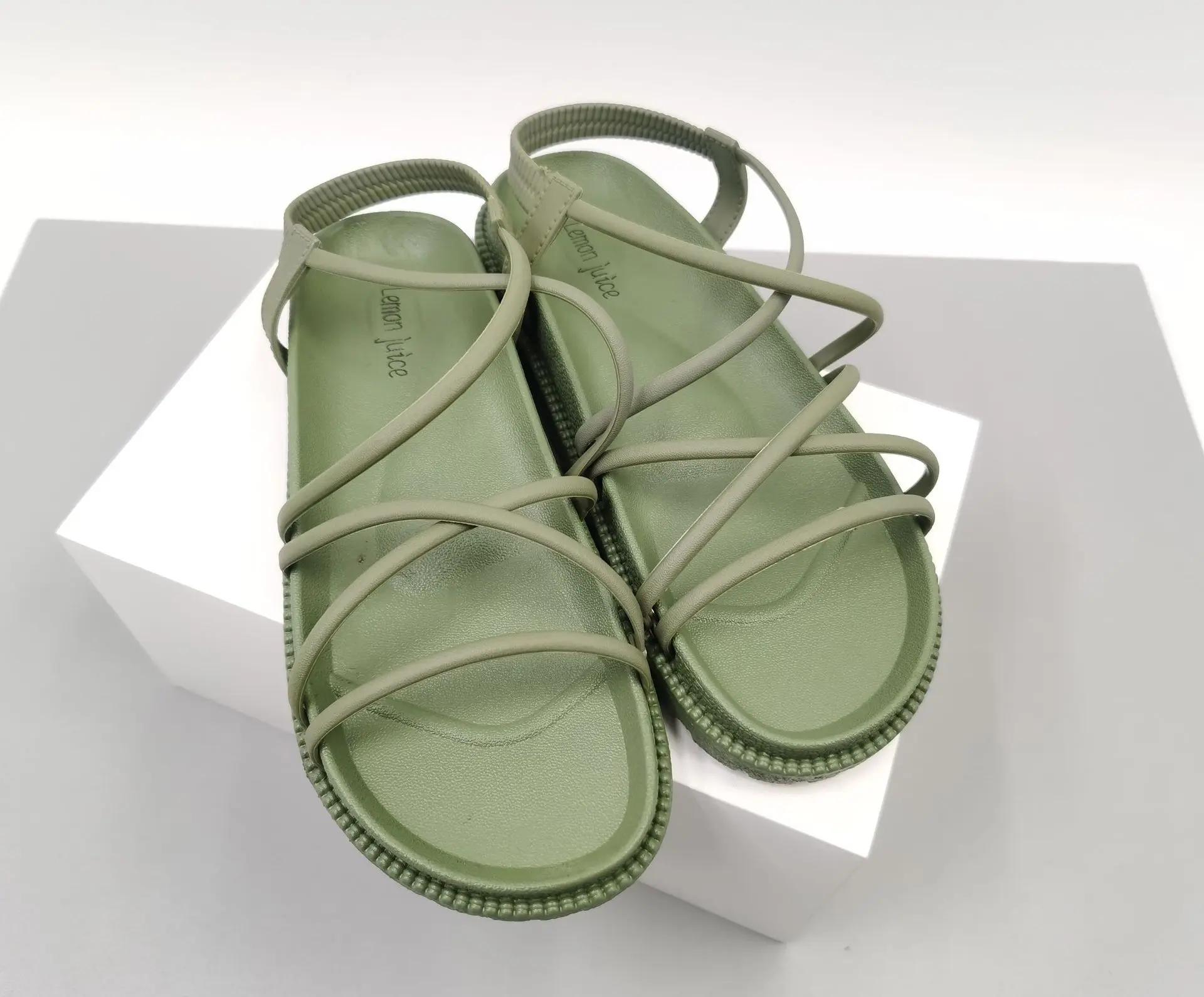 

Comemore 2025 Flat Women Shoes Gladiator Open Toe Non-slip Soft Sandals Female Casual Women s Platform Roman Sandal Espadrilles 36 зелёный