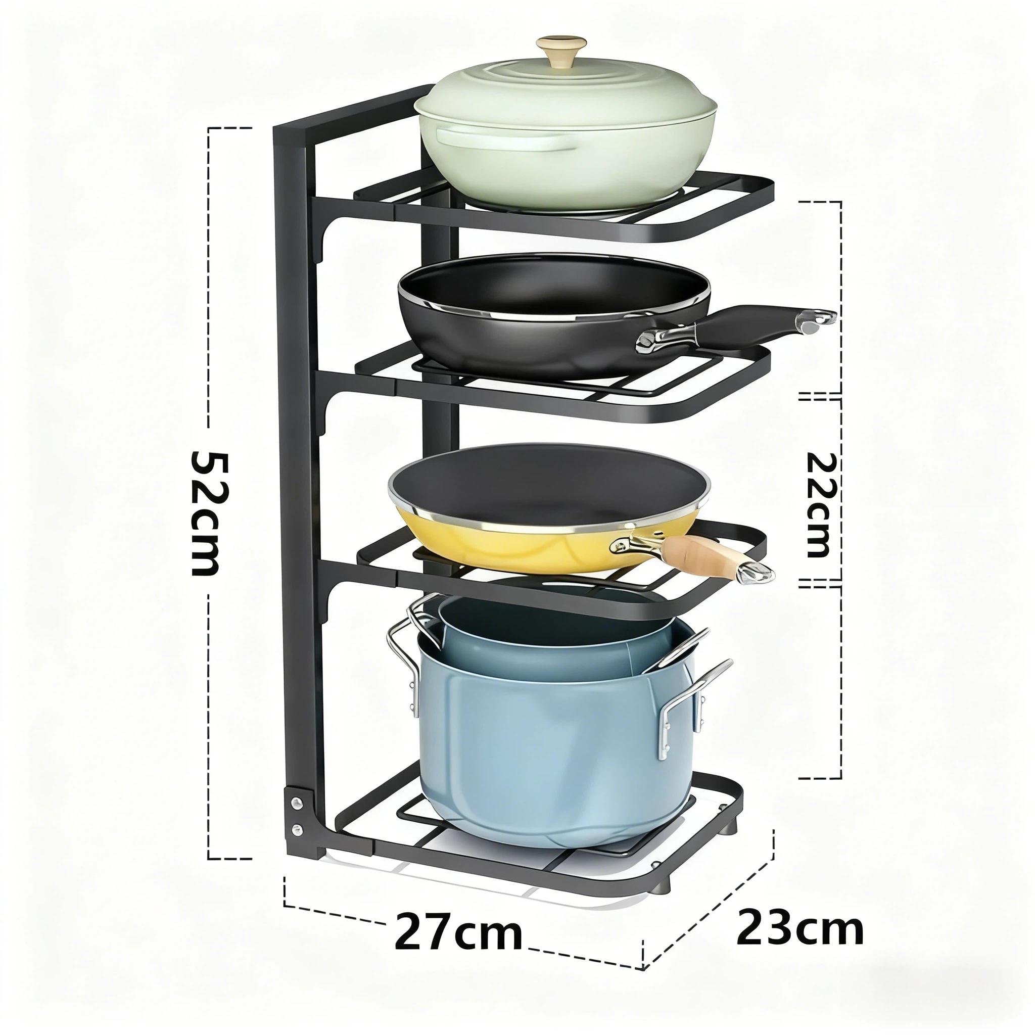 Полка для кастрюль Многослойная полка для хранения кастрюль Кухонная полка из нержавеющей стали Раковина Стойка для хранения кастрюль и сковородок Многослойная бытовая полка для хранения кухонного пространства Экономия места 1970₽