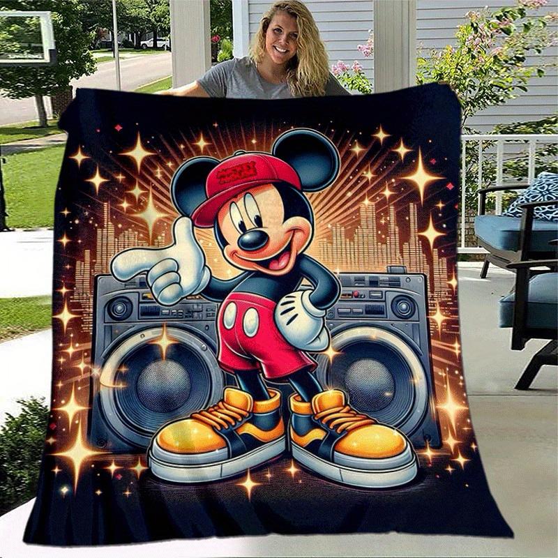 1pc Mickey Printing Blanket - Soft, All-Season Throw for Living Room, Bedroom,Personalized Gift with Adorable Cartoon Design