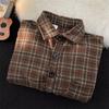 2024 Plaid Long Sleeve Shirt Japanese Hong Kong Style Ins Loose Shirt Boys Summer Trendy Versatile Casual Coat