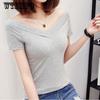 WTEMPO Sommer Mode Sexy Frauen Damen Kausal T-Shirts Tops Kurzarm V-ausschnitt Solide
