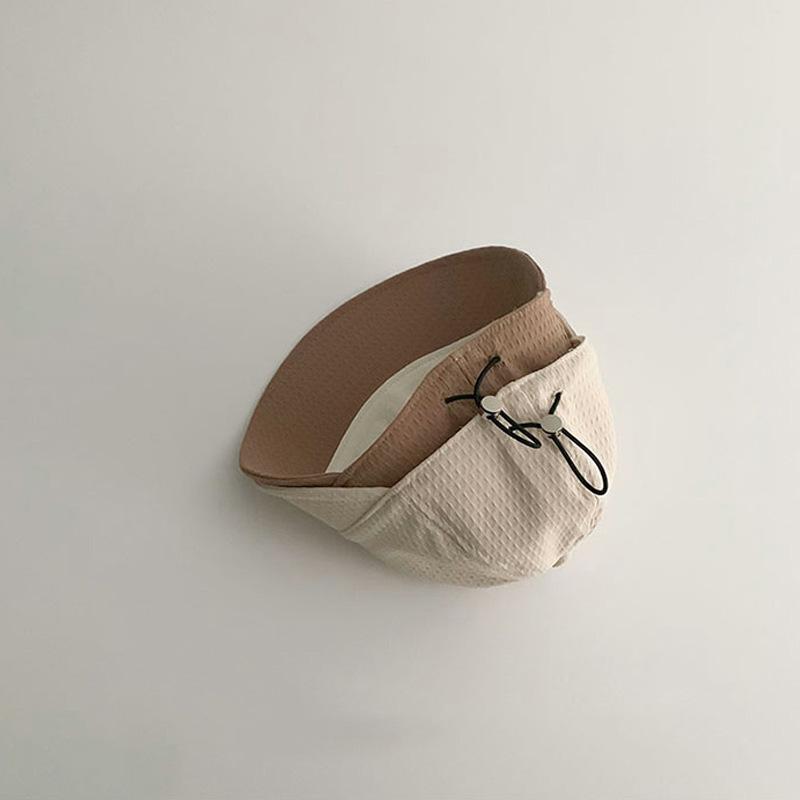 Children's Large Shade Hat Spring and Autumn Boys and Girls Concave Drawstring Fisherman Hat Collapsible Cap