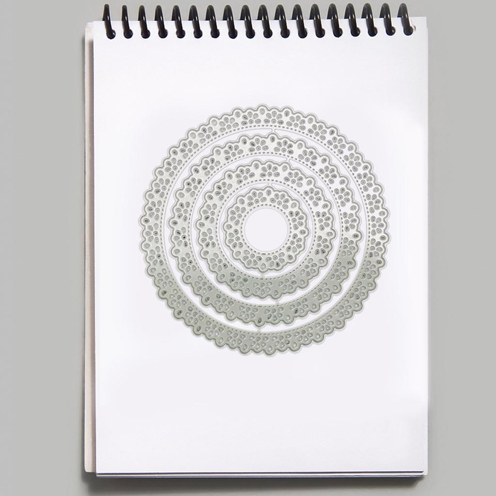 DIY Round Lace Border Embossing Cutting Dies Coasters Stencil Template for Card Making Scrapbook Album Kids DIY Lover