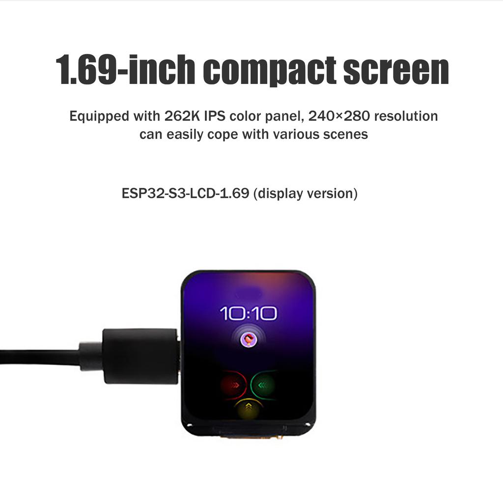 Esp32 Development Board 1.69-Inch 262K Ips Touch Lcd Display Tft Lcd Screen Module 240X280 Wifi Bluetooth Smart Display