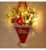 Yihong Light-Up Pine Needle Christmas Hat Door Hanger & Tree Decoration