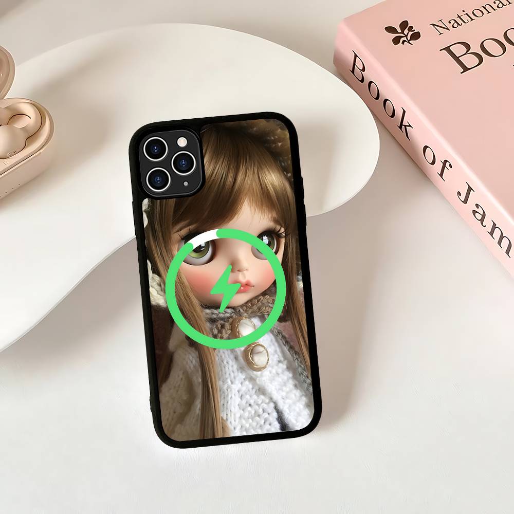 Dark Cute Girl Doll Art Magnetic Wireless Phone Case For IPhone 17 16 15 14 13 12 11 Pro Max Plus Mag Phone Cover