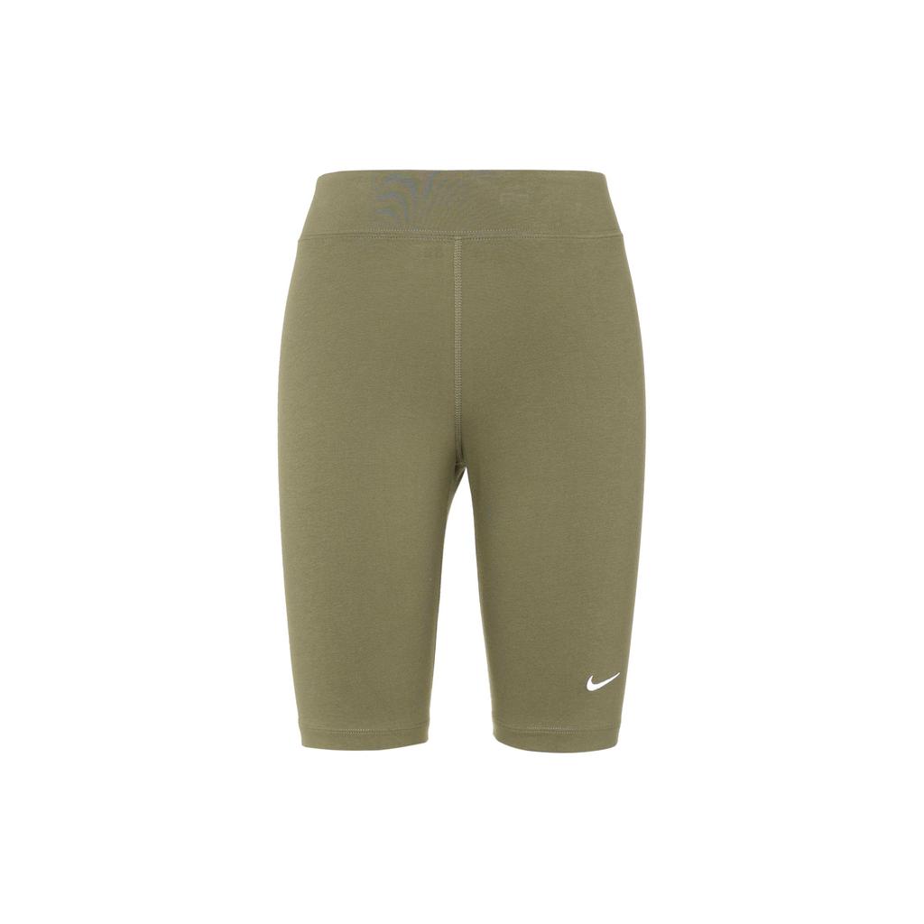 Nike Sportswear Essential Logo Print Solid Color Slim Fit Fitness Shorts Women Shorts Green CZ8527-222