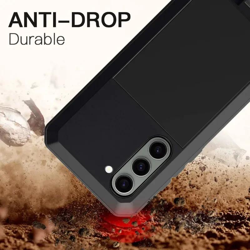 For Samsung S25 Edge S24 Plus S26 Ultra Tank Armor Aluminum Metal Shockproof Case Anti-scratch Heavy Screen Protection Cover