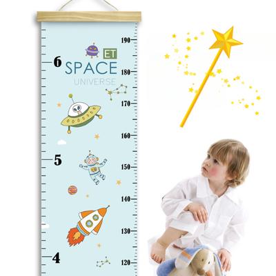 Autocollant mural de hauteur, peinture nordique tridimensionnelle sur toile, 30 cm de large, règle de suspension amovible pour hauteur d'astronaute