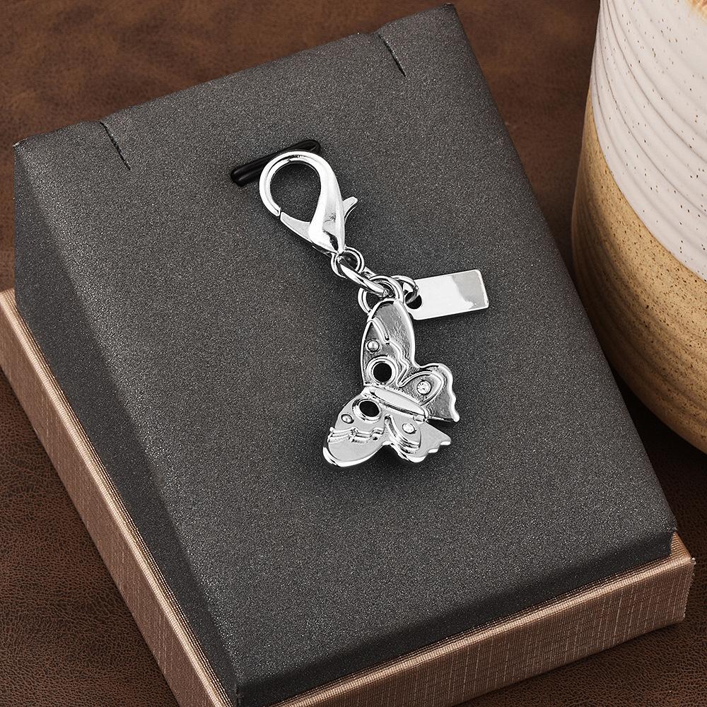 1Pc High-quality Alloy Keychains Pendant Golden Bear Flower Cherry Charms Lobster Clasp Badge Holder Car Keys DIY Accessories
