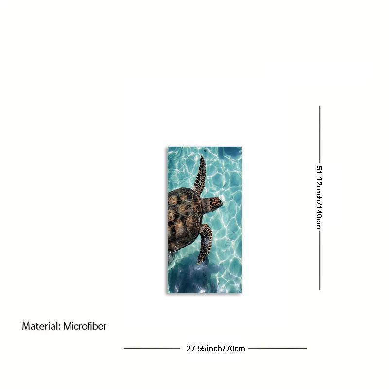 Creative And Personalized Turtle Pattern Printed Beach Towel, Super Absorbent And Fashionable Summer Beach Blanket, Multifunctio
