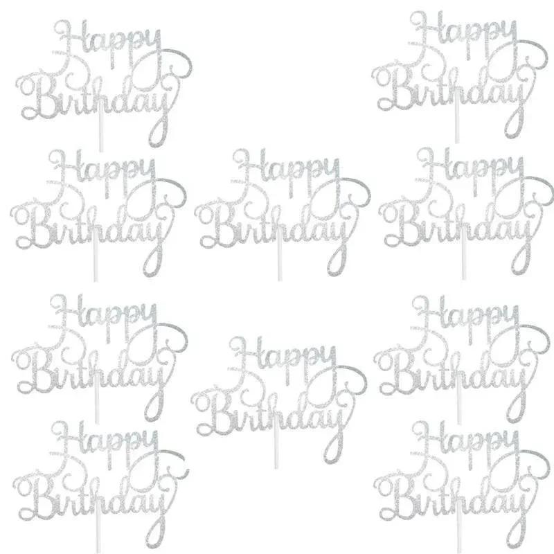 10/20pcs Happy Birthday Cake Topper Decoration DIY Acrylic Letter Birthday Party Supplies cake decorating tools