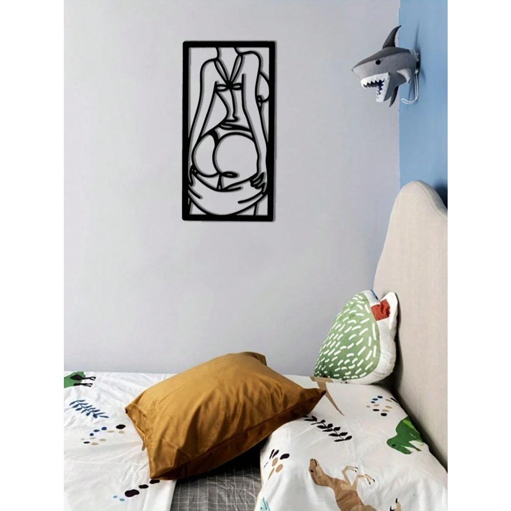 Vintage Metal Wall Art Black Silhouette Cutout Plaque Bathroom Laundry Decor