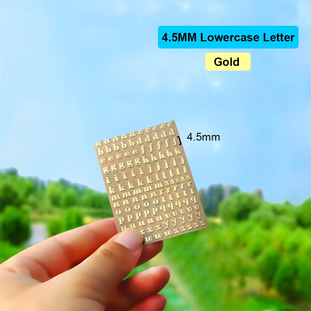Silicone world 2-9mm Alphabet Letters Numbers Decor Stickers Gold Silver Epoxy Resin Filler For DIY Silicone Molds Craft Making