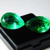 Precious Natural AAA+ Emerald Green Pear Cut 18 Ct Loose Gemstone CERTIFIED Pair