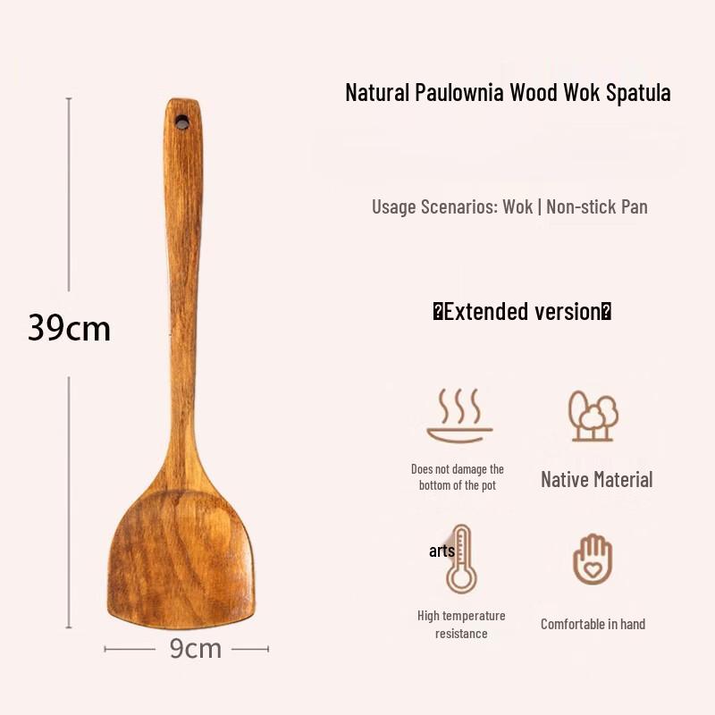 OEING Long Handle Wooden Kitchen Utensils