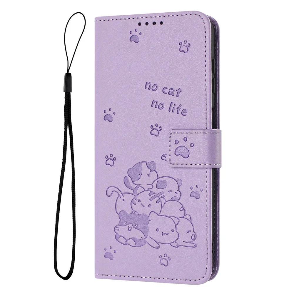Curte Cat Leather Wallet Cover Case For Honor X9C X9B X8B X7C X7B X6A X6B X5B Plus 90 Lite 200 Smart X60 Pro Stand Card Holder