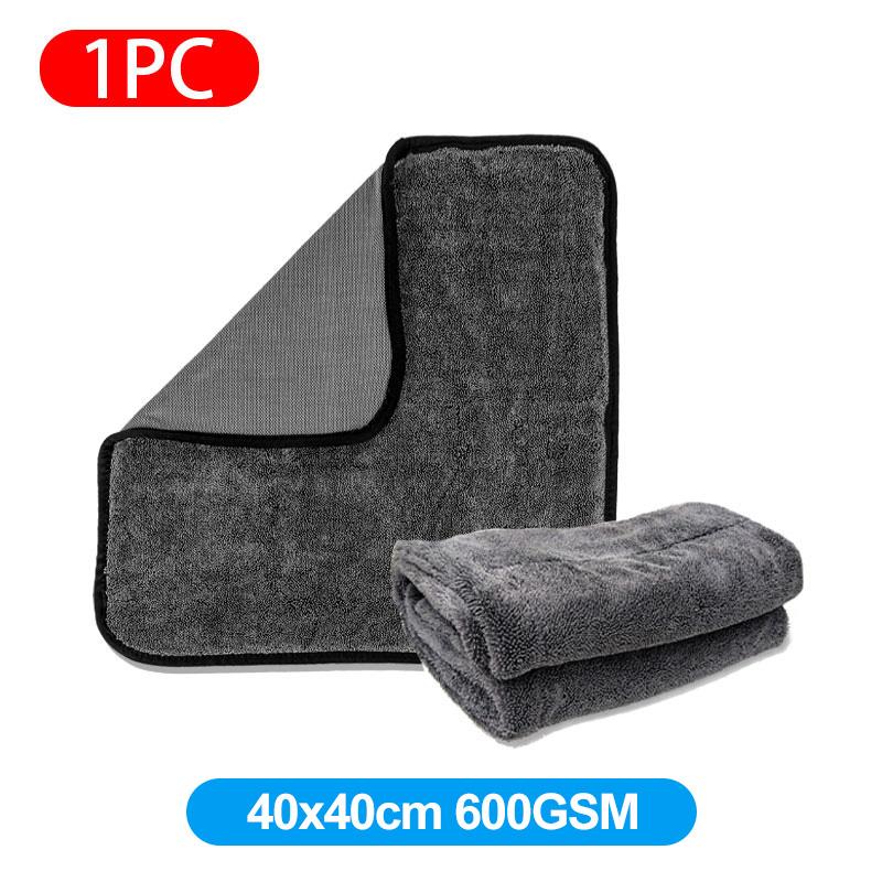 

SEAMETAL Полотенце для мойки автомобиля 1200GSM/600GSM Двустороннее полотенце Детейлинг автомобиля Ткань с крученым плетением Супервпитывающая тряпка 40x40cm A 1pc