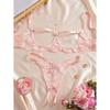 Exotic Lace Embroidered Thong & Bra Set