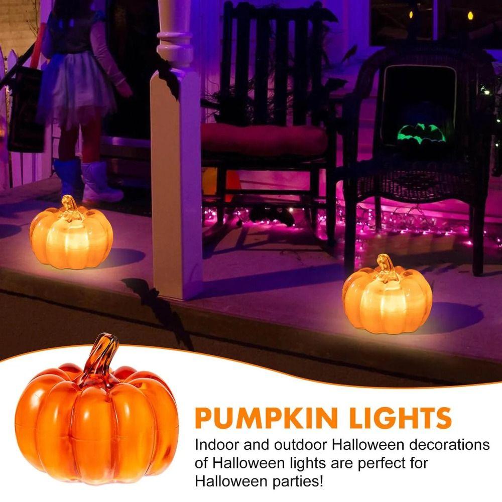 Cute Pumpkin Lantern Funny Night Light Desktop Ornament LED Pumpkin Light  Halloween Dress Up Props