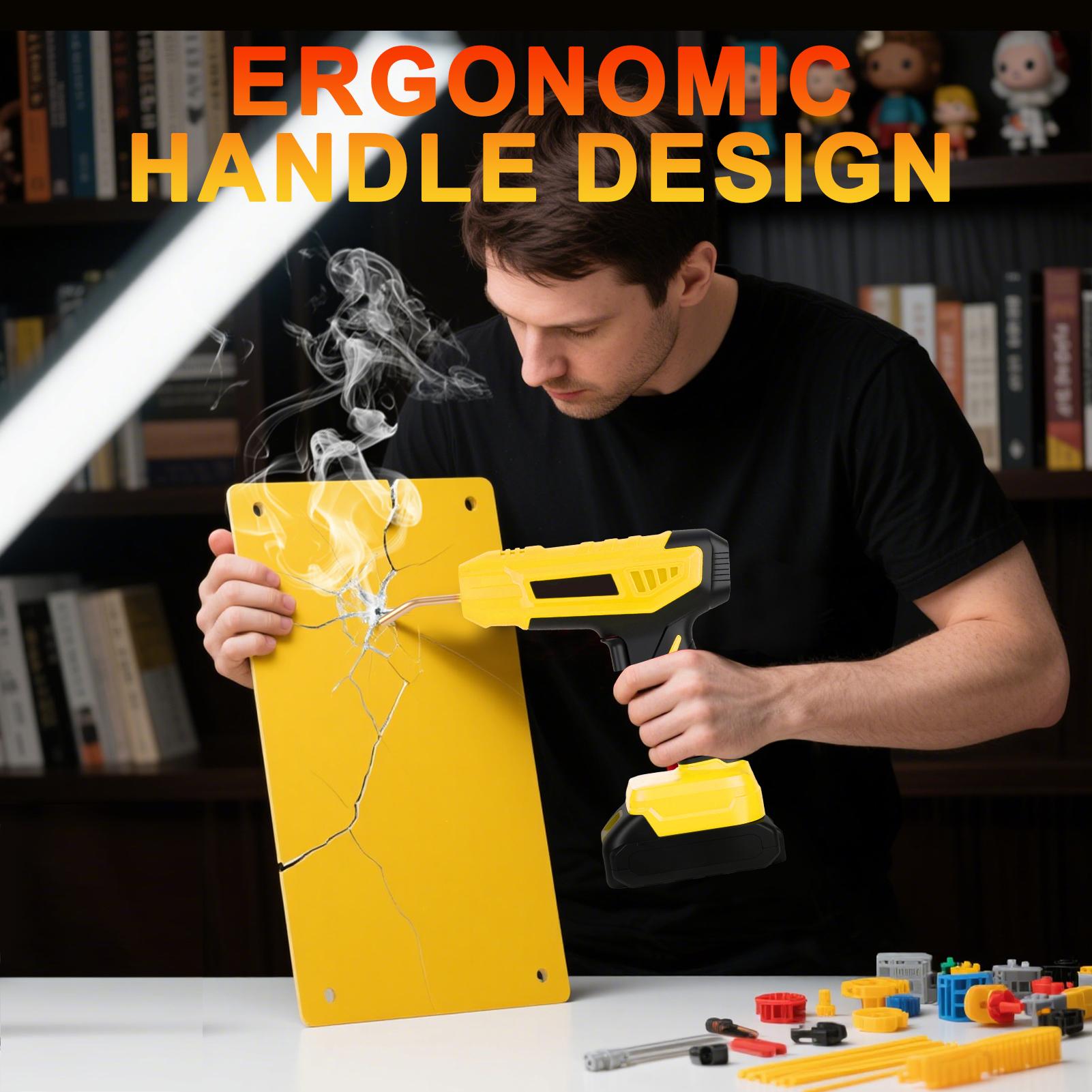 

200W Plastic Welder, 2 in 1 Plastic Welding Kit for Most Plastic Repair, 1200PCS Hot Stapler Soldering Gun with Digital Yellow жёлтый