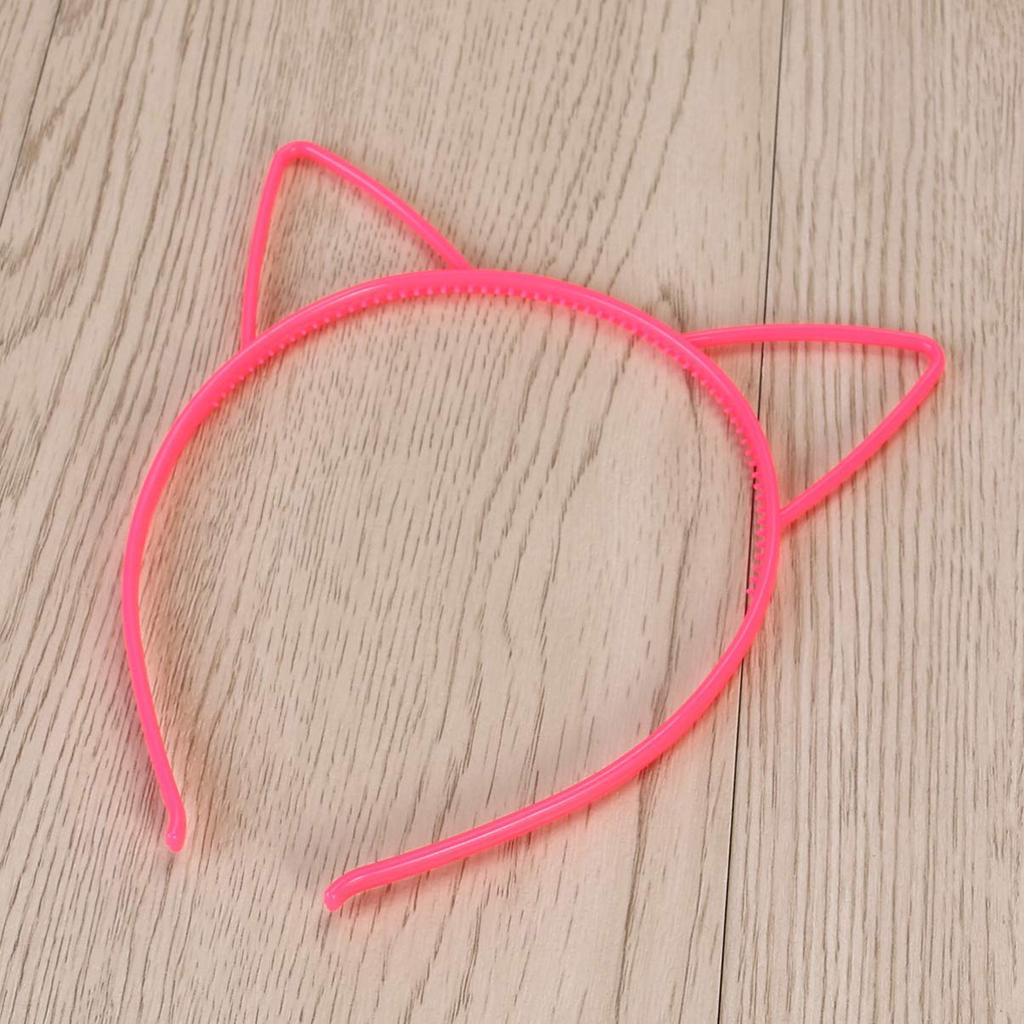 Frcolor Cat Ear Headbands, Plastic Hairbands, Hair Clips for Kids, Costume Hair Ornaments, for Parties, 10-Piece Set (Mixed Colors)